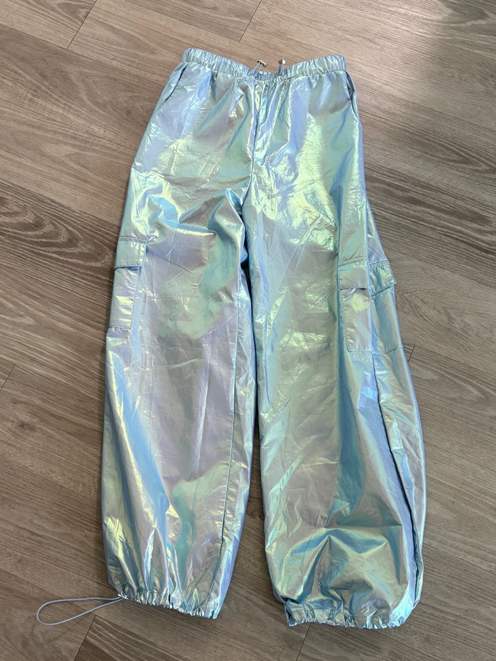 Y2K Iridescent Parachute Style Pants